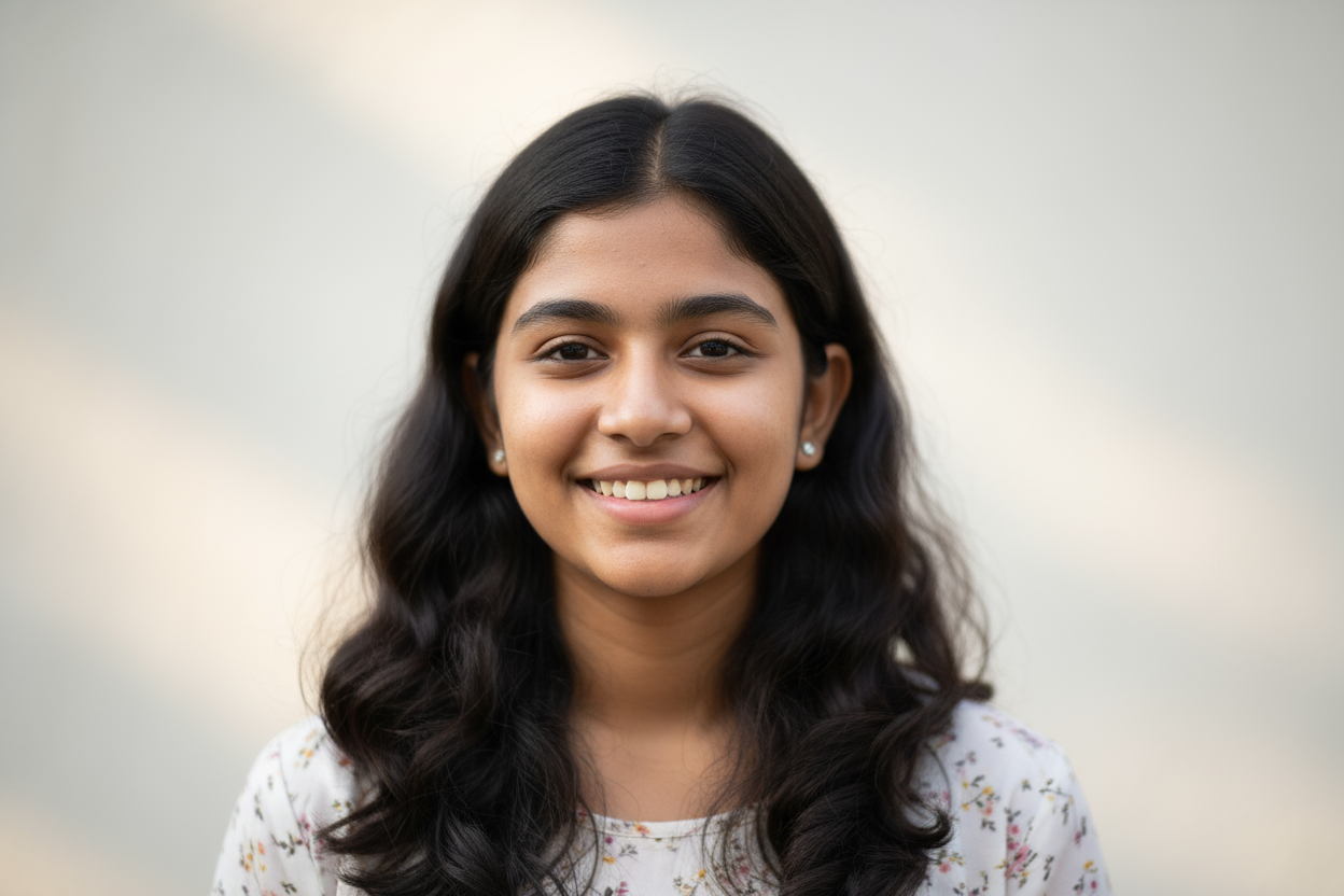 create a profile pic of teenage indian girl