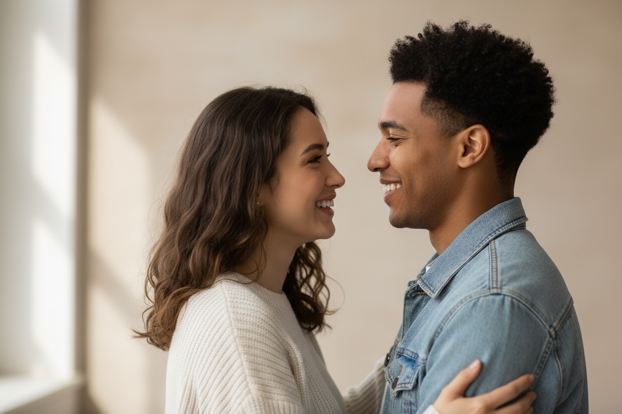 create a profile picture of a couple who is young